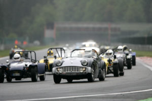 Triumph TR3S sur circuit de SPA